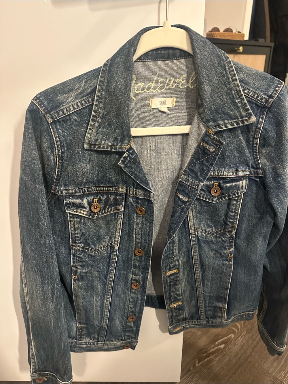 Madewell Distressed Medium Blue Denim Jacket
